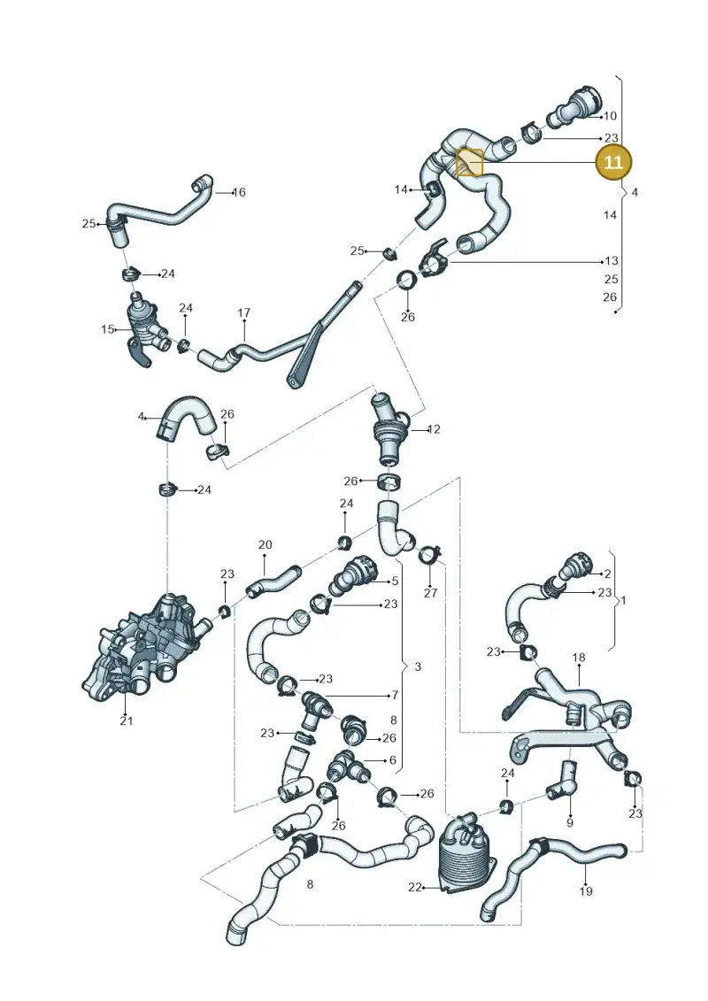 5C0121087D — Volkswagen Jetta 1.4 (2017-2024) diagram 431121051, position 11