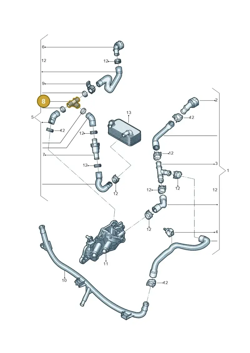 5C0121087D — Volkswagen Golf Estate 1.4 (2014-2017) diagram 796121350, position 8