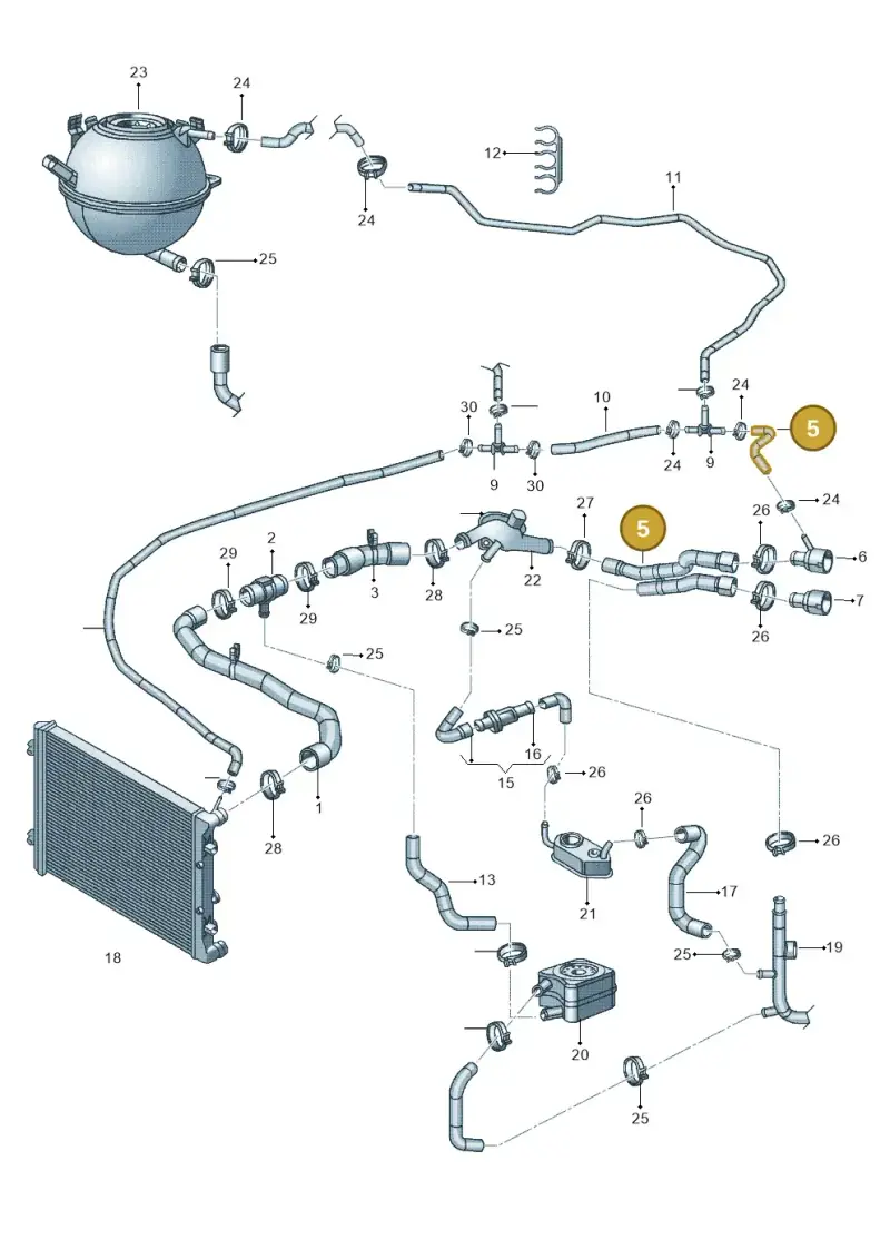 5C0121156 — Volkswagen Jetta 2.0 (2015-2015) diagram 692121330, position 5