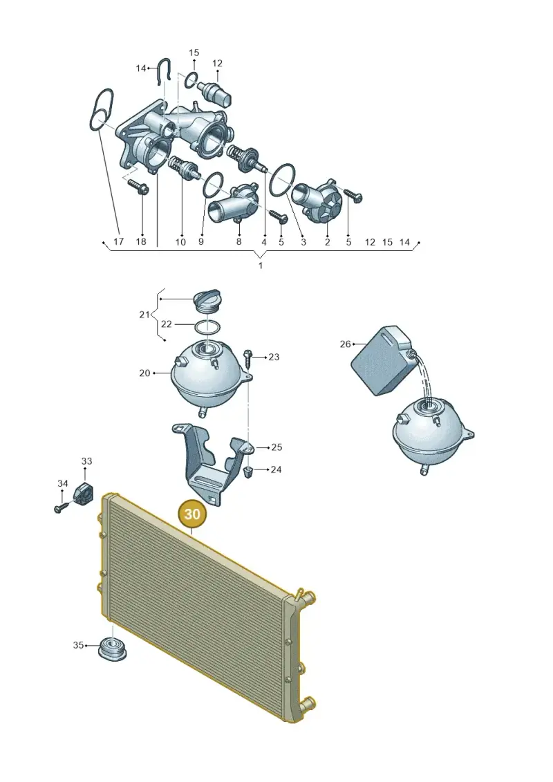 5C0121251D — Volkswagen Jetta 1.6 (2014-2018) diagram 672121830, position 30