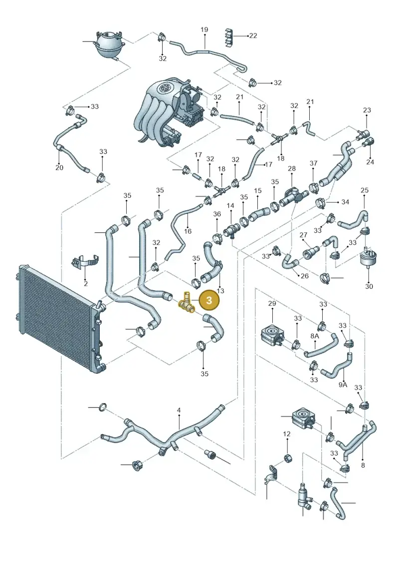 5C0122087 — Volkswagen Jetta (2014-2017) diagram 692121510, position 3