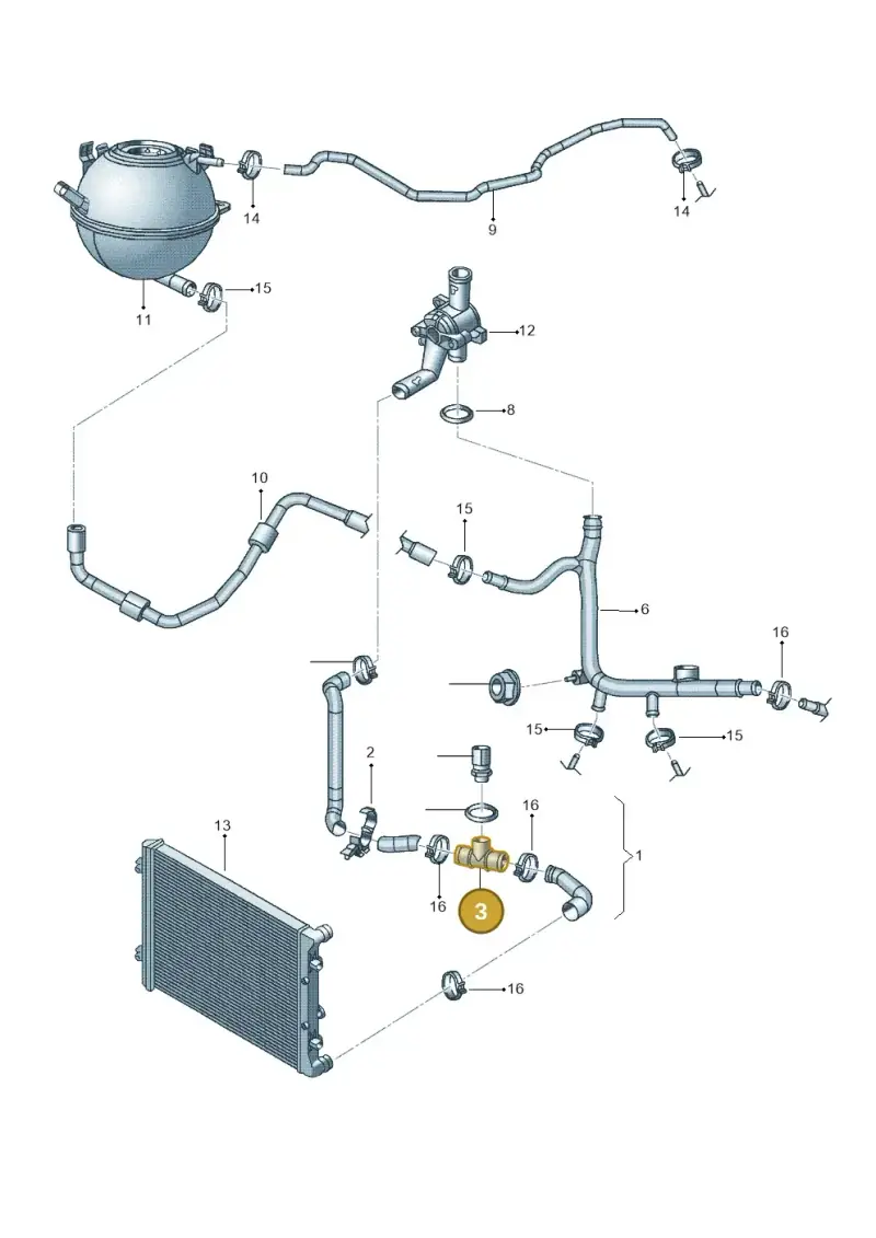5C0122087 — Volkswagen Jetta (2014-2017) diagram 692121340, position 3