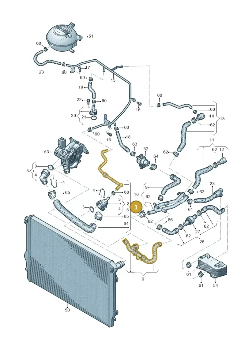 5C0122101AA — Volkswagen Beetle (2016-2019) diagram 691121450, position 1