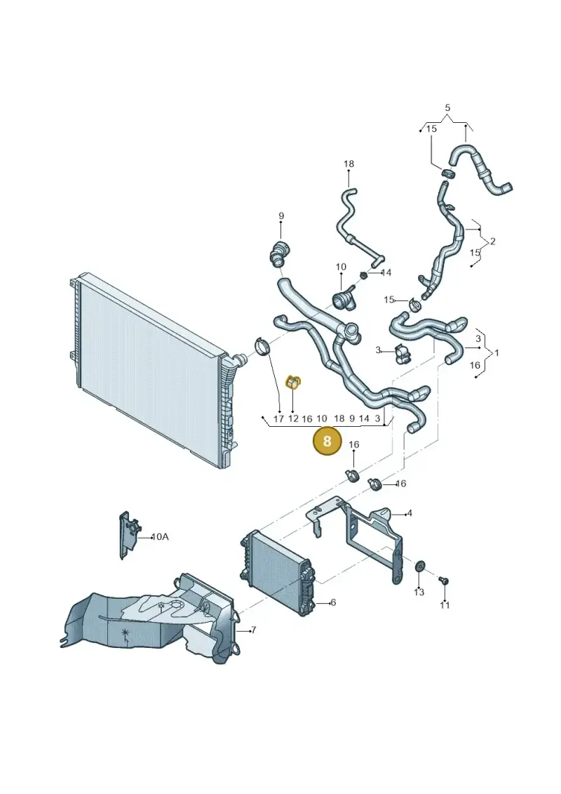5C0122101AA — Volkswagen Jetta (2014-2017) diagram 715121420, position 8