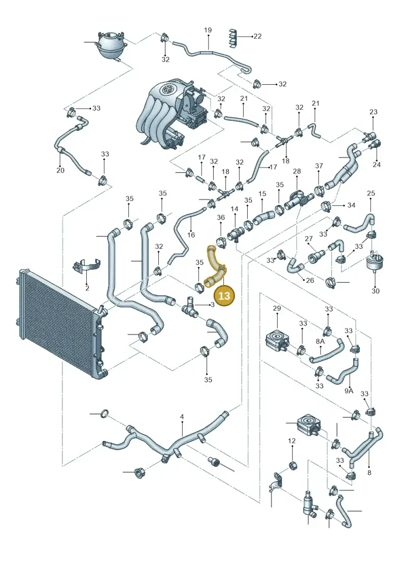 5C0122101L — Volkswagen Jetta (2014-2017) diagram 692121510, position 13