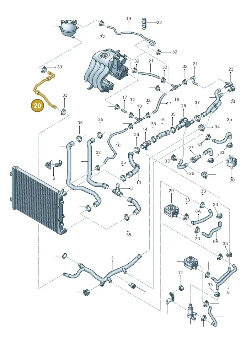 5C0122109 — Volkswagen Jetta (2014-2017) diagram 692121510, position 20