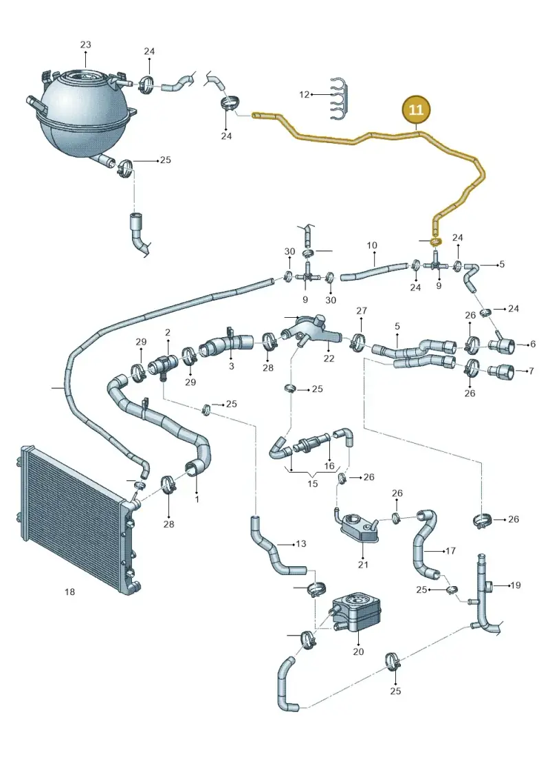 5C0122109 — Volkswagen Jetta 2.0 (2015-2015) diagram 692121330, position 11