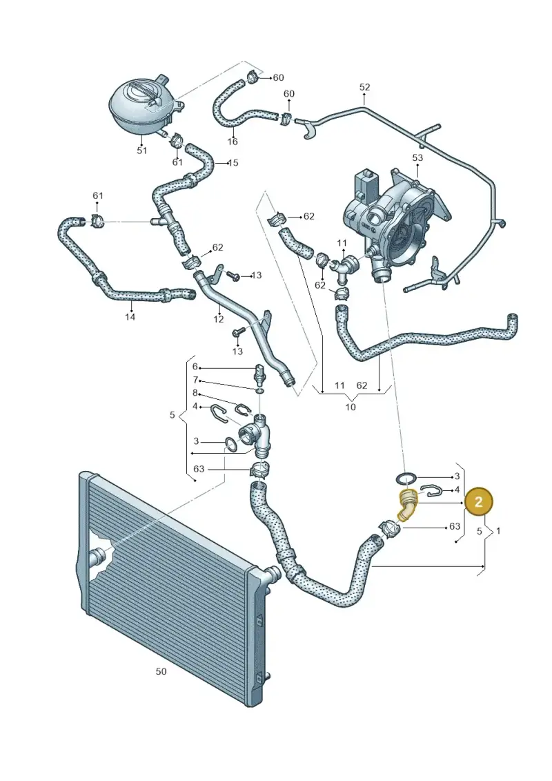 5C0122291J — Volkswagen New Passat (2015-2022) diagram 868121600, position 2