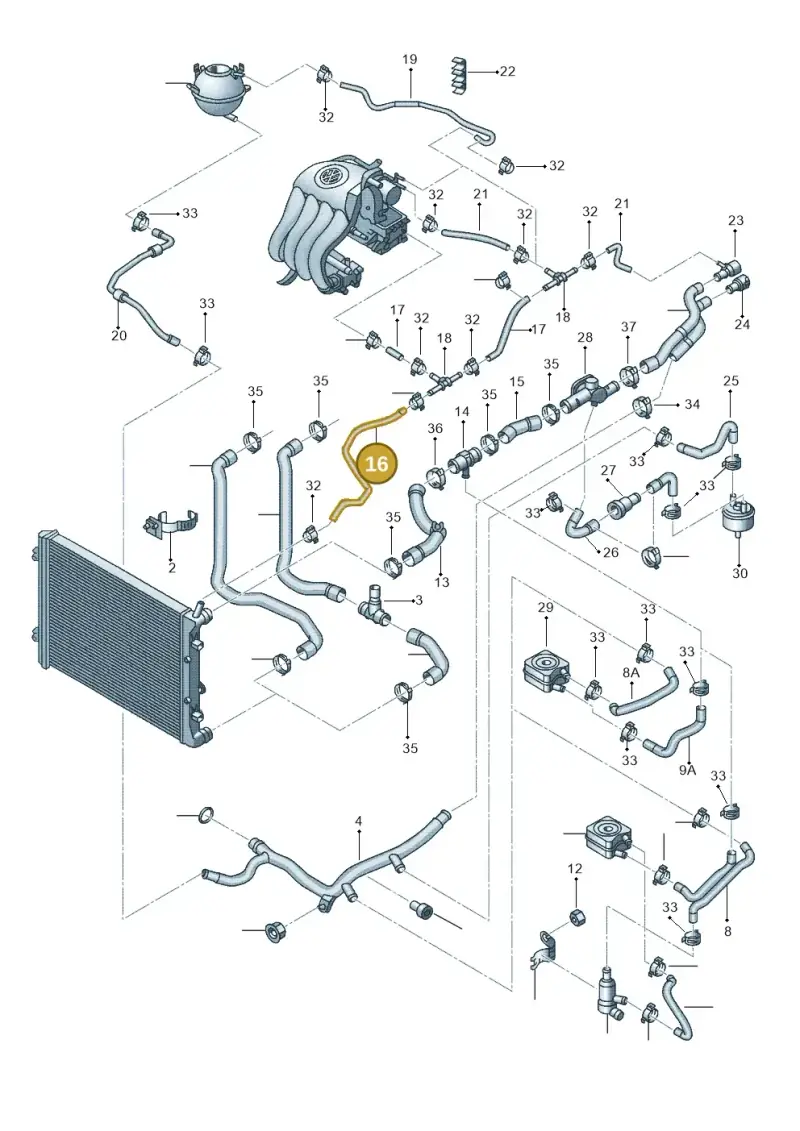 5C0122447D — Volkswagen Jetta (2014-2017) diagram 692121510, position 16