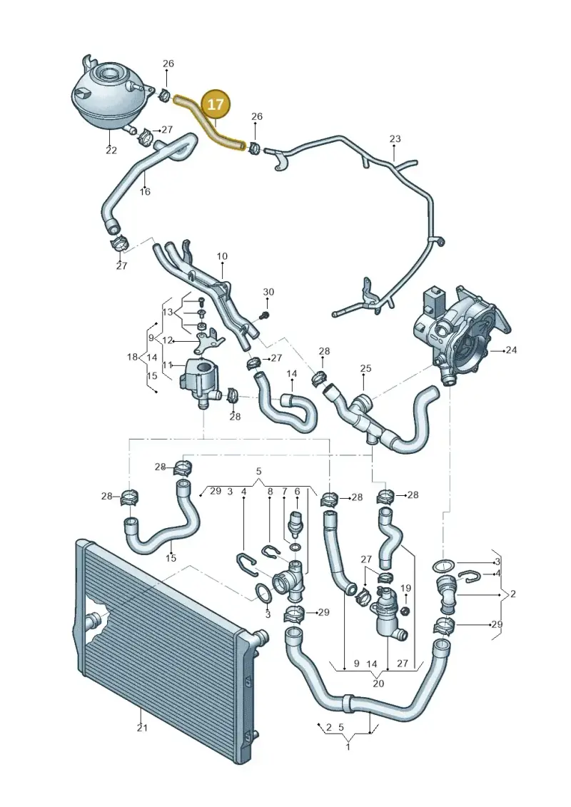 5C0122447F — Volkswagen Jetta (2014-2017) diagram 789121039, position 17