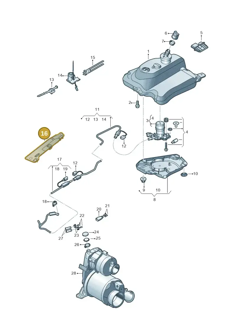 5C0131327 — Volkswagen New Passat (2015-2022) diagram 868253580, position 16