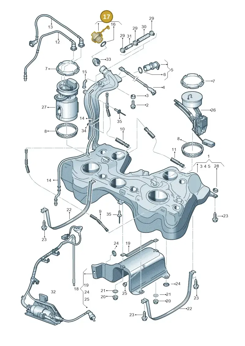 5C0201550AB — Volkswagen Golf 2.0 (2008-2011) diagram 412201100, position 17