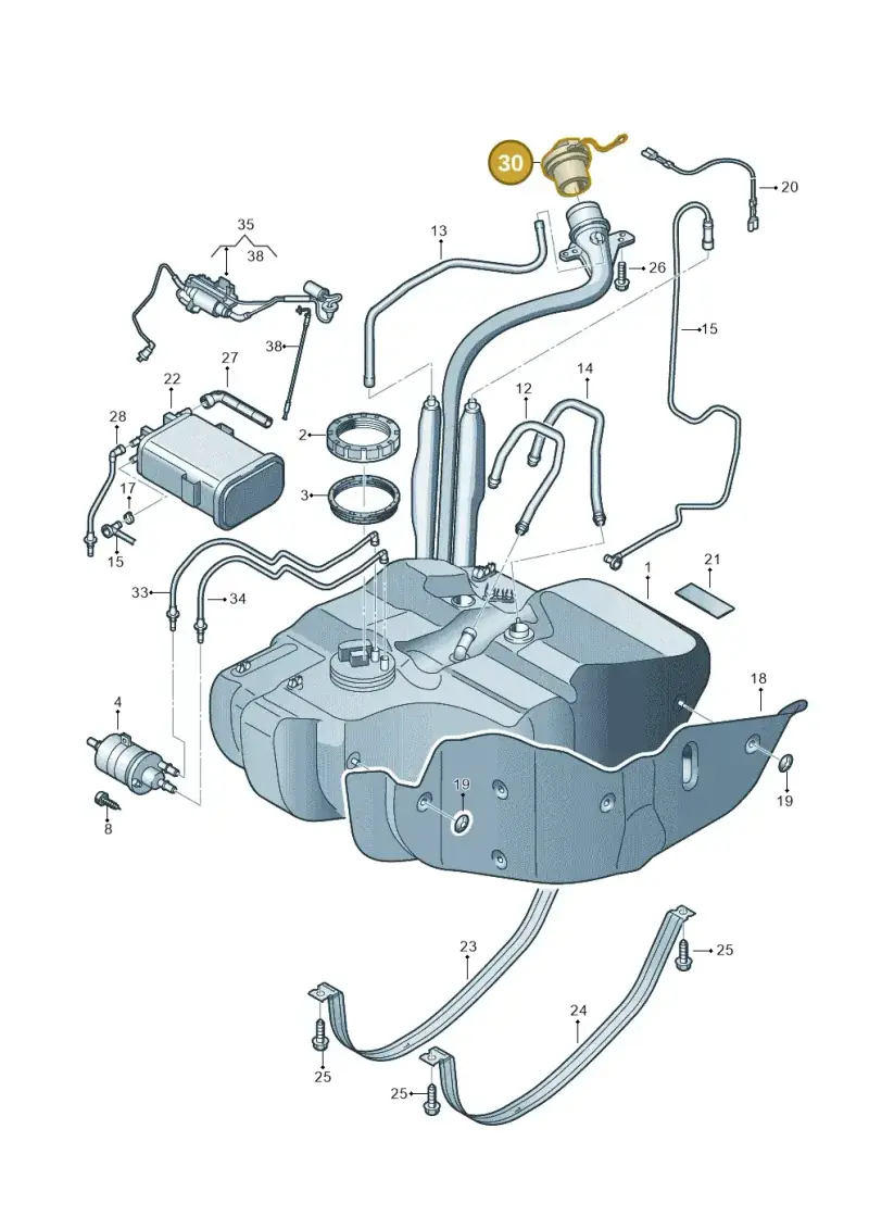5C0201550AB — Volkswagen Touran 1.9 (2008-2010) diagram 615201050, position 30