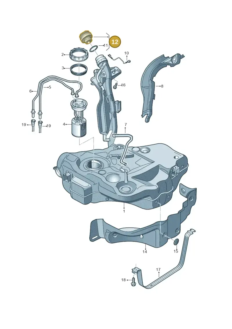 5C0201550AB — Volkswagen Golf (2011-2013) diagram 729201610, position 12