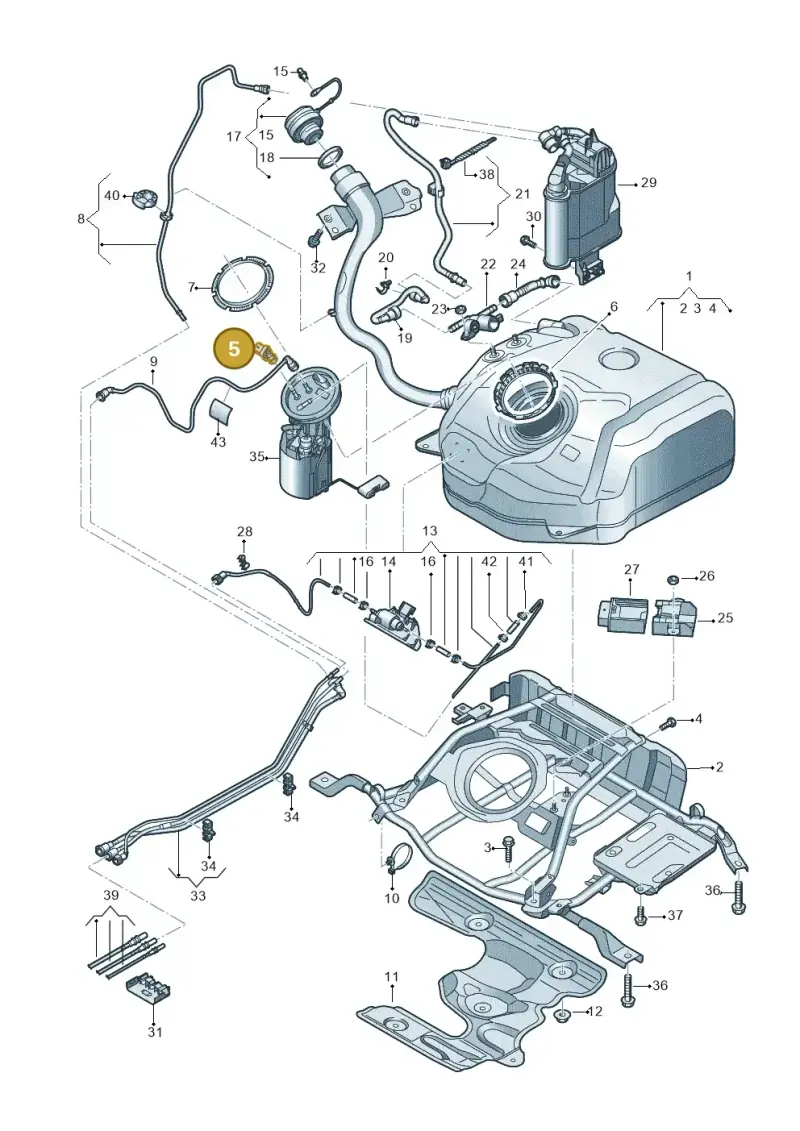 5C0201733 — Volkswagen Golf 2.0 (2016-2020) diagram 746201500, position 5