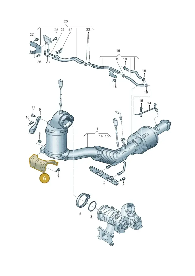 5C0253249 — Volkswagen Golf 2.0 BlueMotion (2019-2024) diagram 5h0253092, position 6