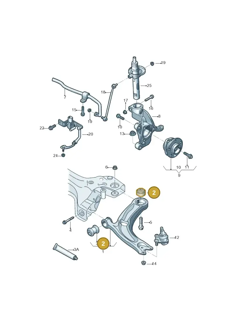 5C0407183A — Volkswagen Jetta (2014-2017) diagram 833407000, position 2