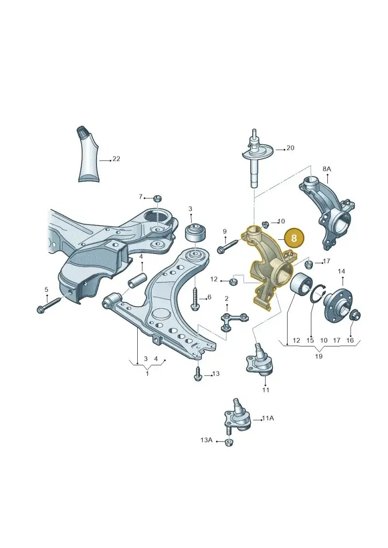 5C0407256A — Volkswagen Jetta 2.0 (2015-2015) diagram 266407000, position 8