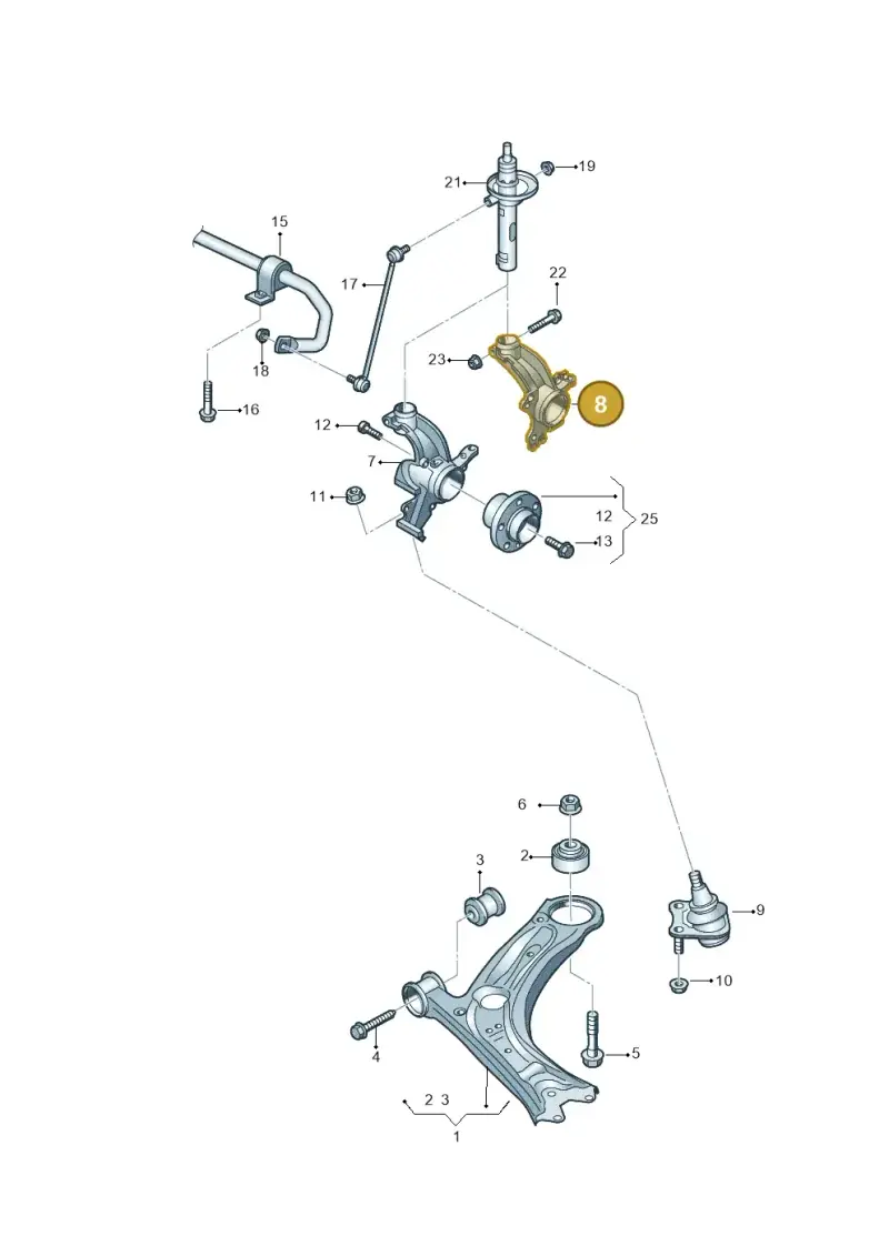 5C0407256A — Volkswagen New beetle (2011-2016) diagram 691407000, position 8