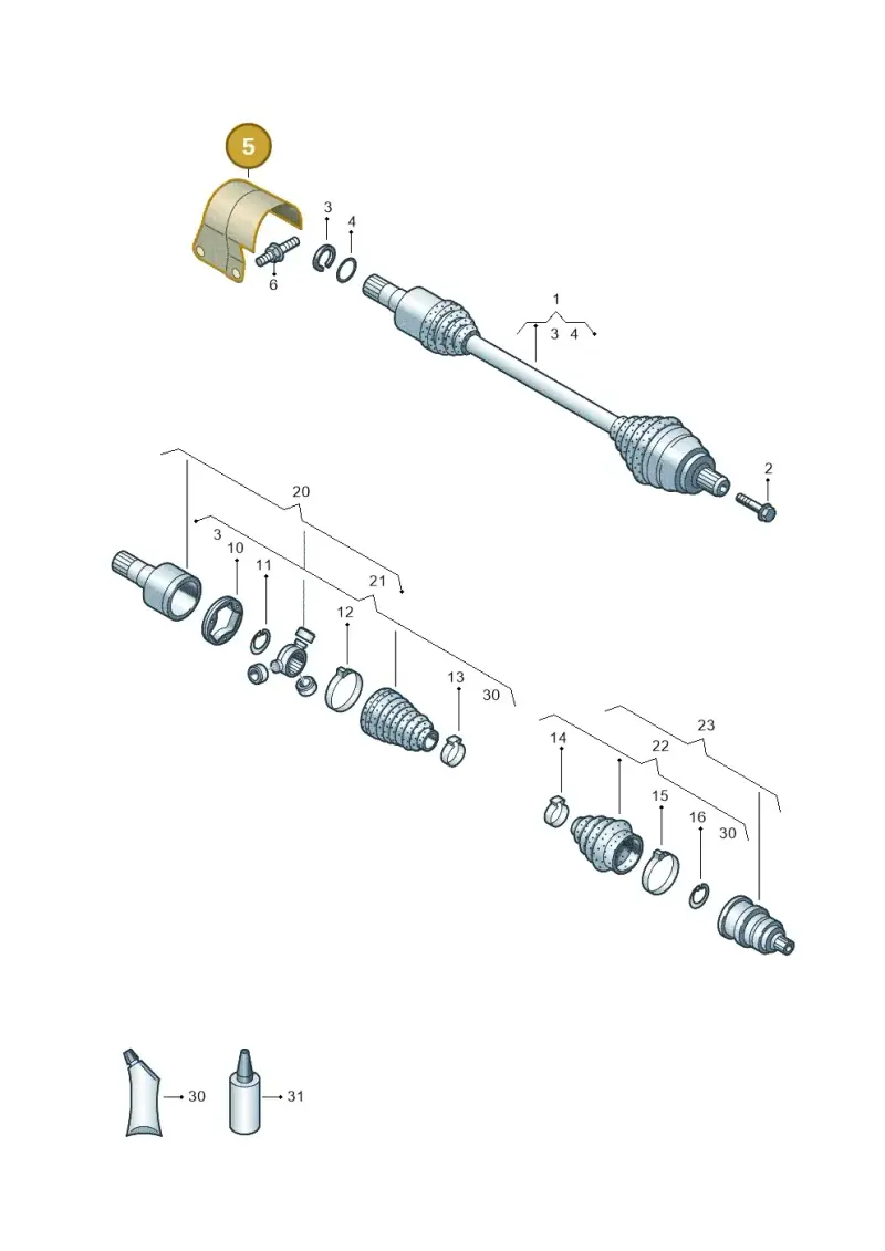 5C0407721 — Volkswagen Golf 1.4 BlueMotion (2012-2017) diagram 746407480, position 5