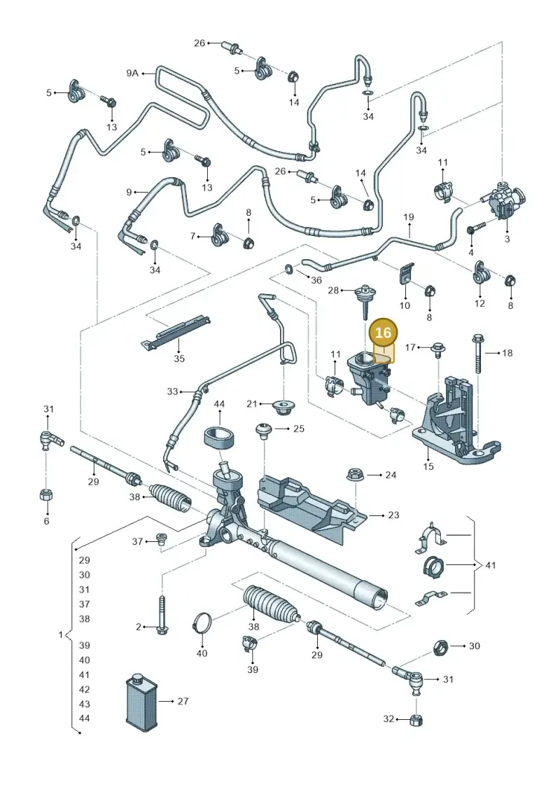 5C0422371 — Volkswagen Jetta (2010-2014) diagram 692422100, position 16