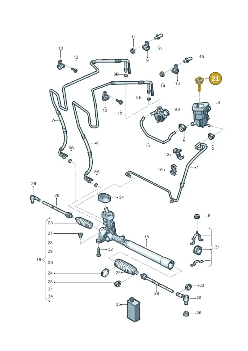 5C0422376 — Volkswagen Jetta (2014-2017) diagram 789422020, position 21