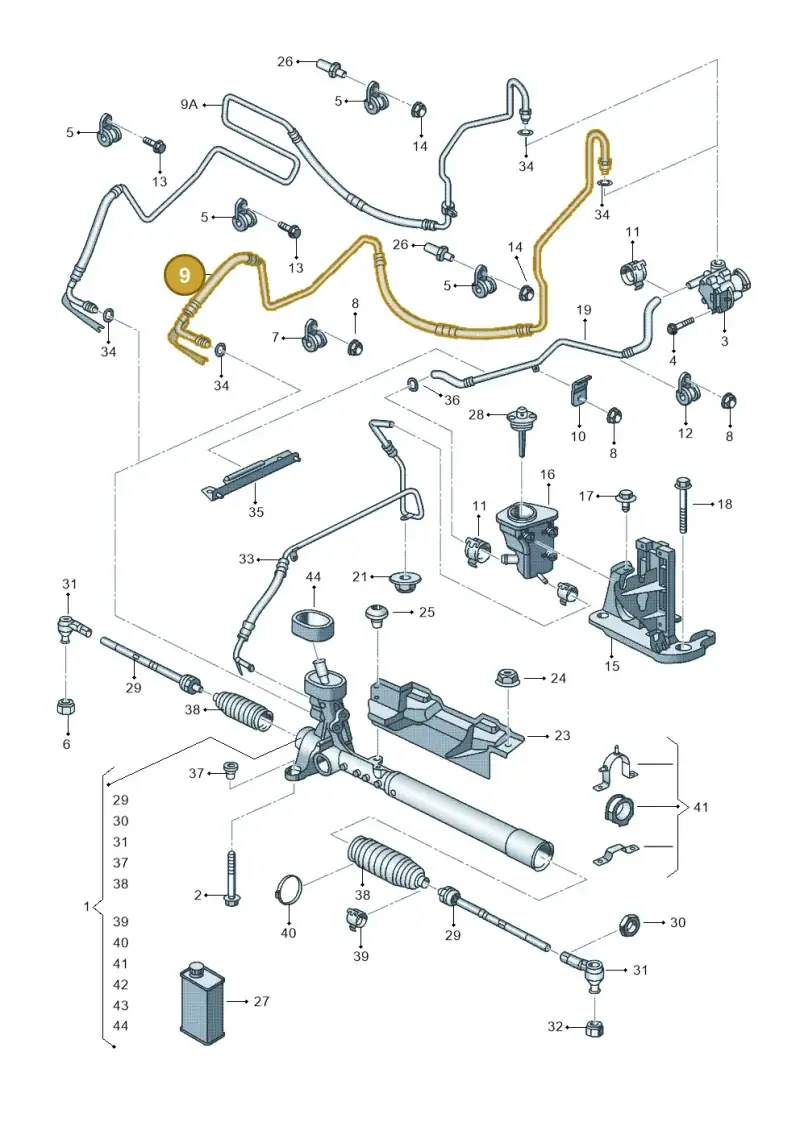 5C0422893BJ — Volkswagen Jetta (2010-2014) diagram 692422100, position 9