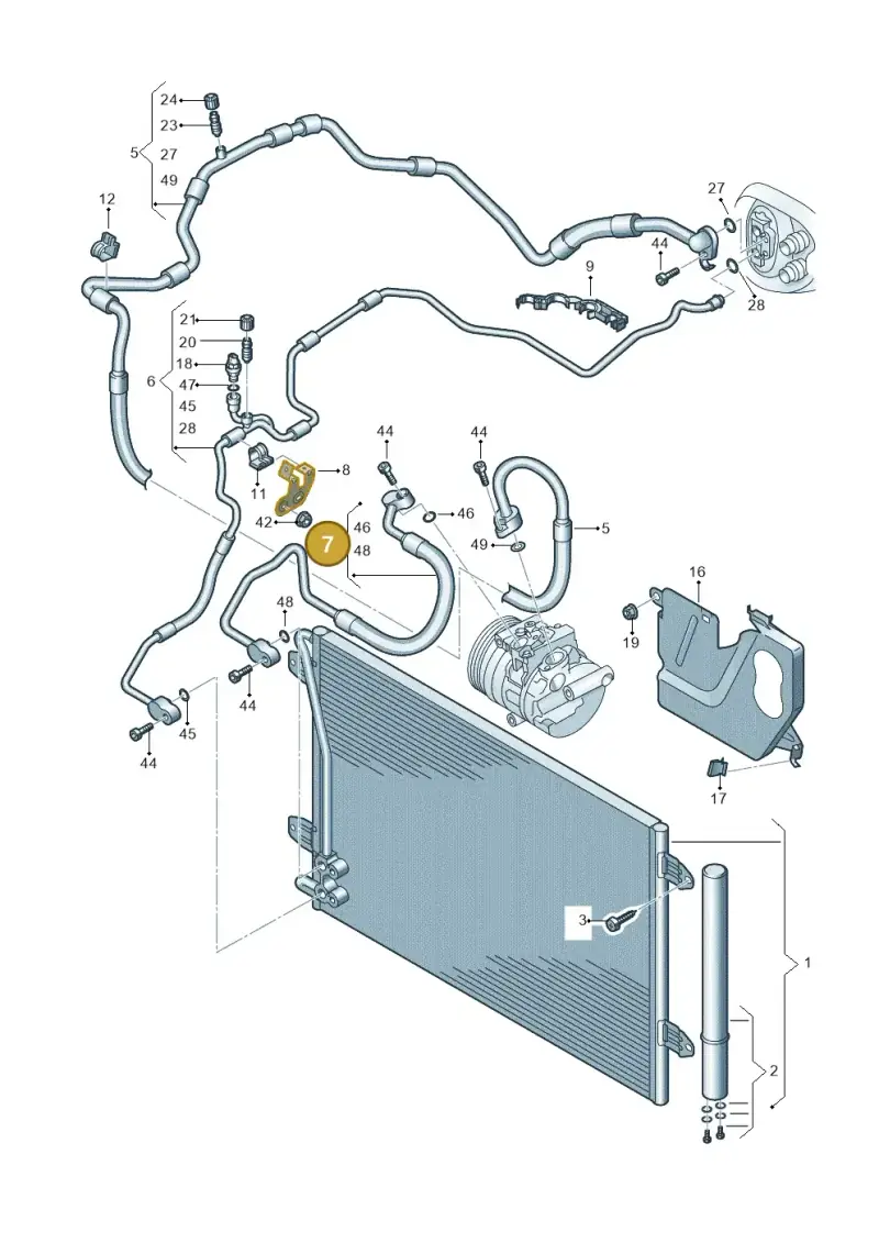 5C0820721BJ — Volkswagen New Passat (2015-2022) diagram 868260400, position 7