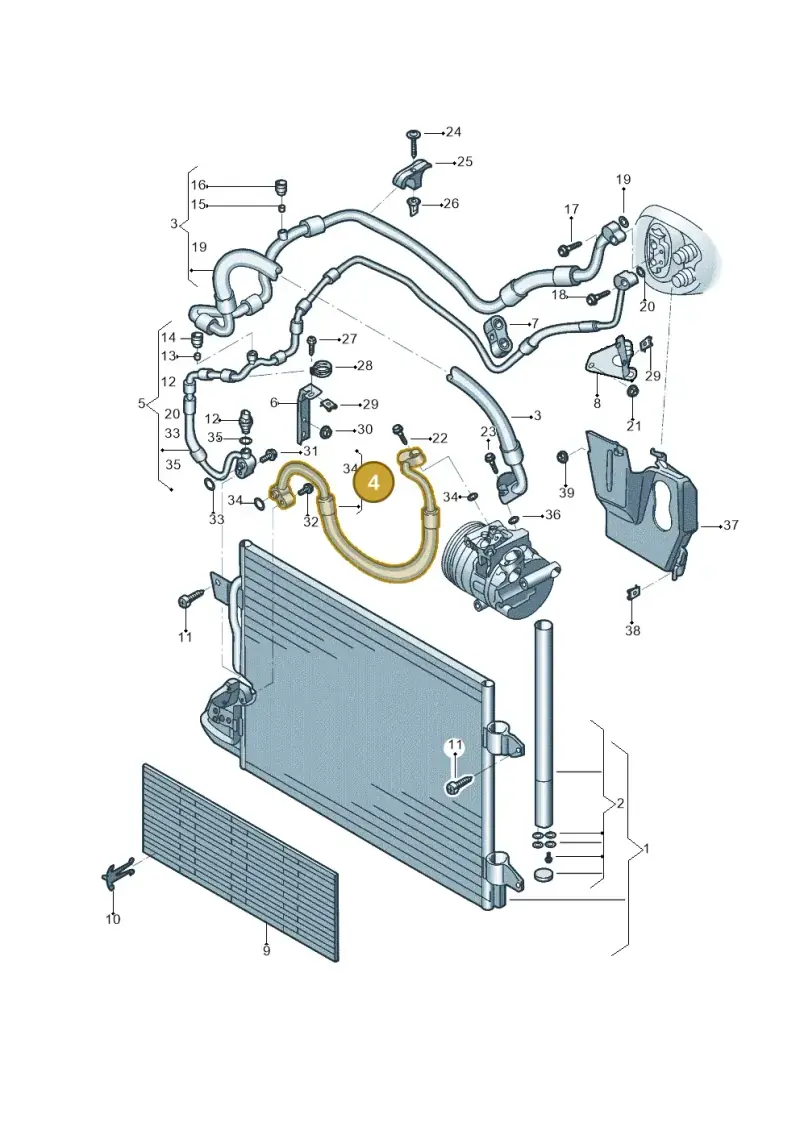 5C0820721BJ — Volkswagen Beetle (2016-2019) diagram 801260041, position 4