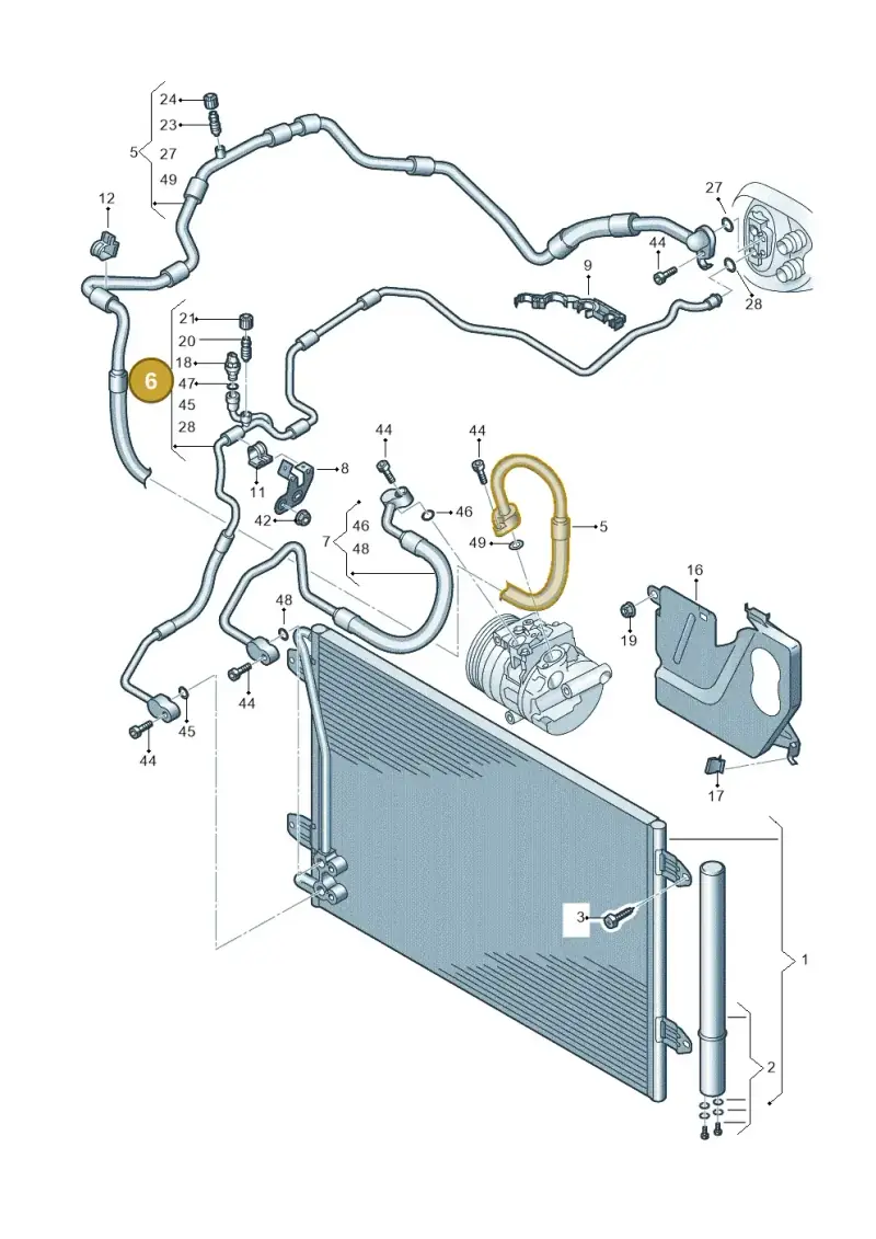 5C0820741BA — Volkswagen New Passat (2015-2022) diagram 868260400, position 6