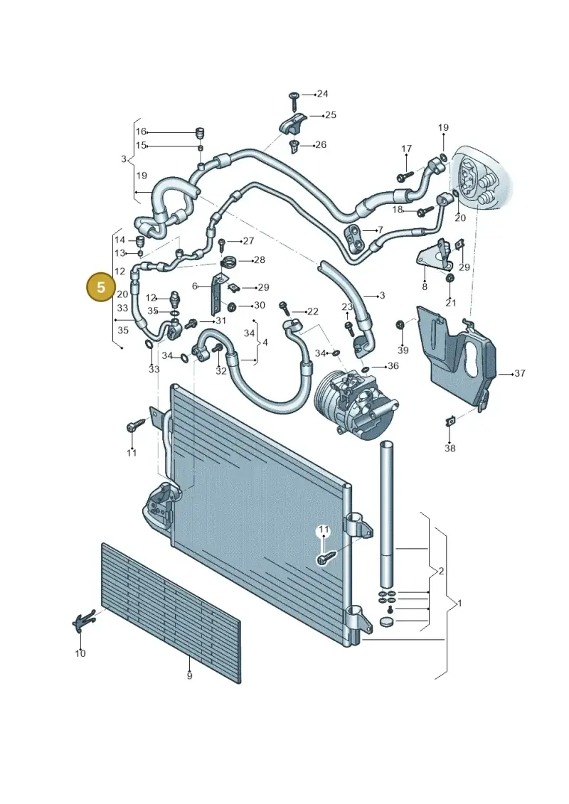 5C0820741BA — Volkswagen Beetle (2016-2019) diagram 801260041, position 5