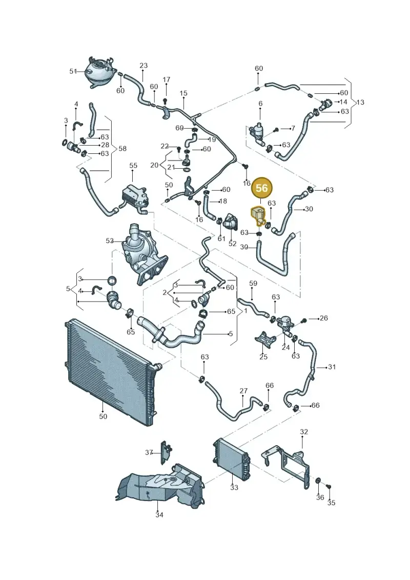 5C0965561 — Volkswagen Beetle (2016-2019) diagram 715121027, position 56