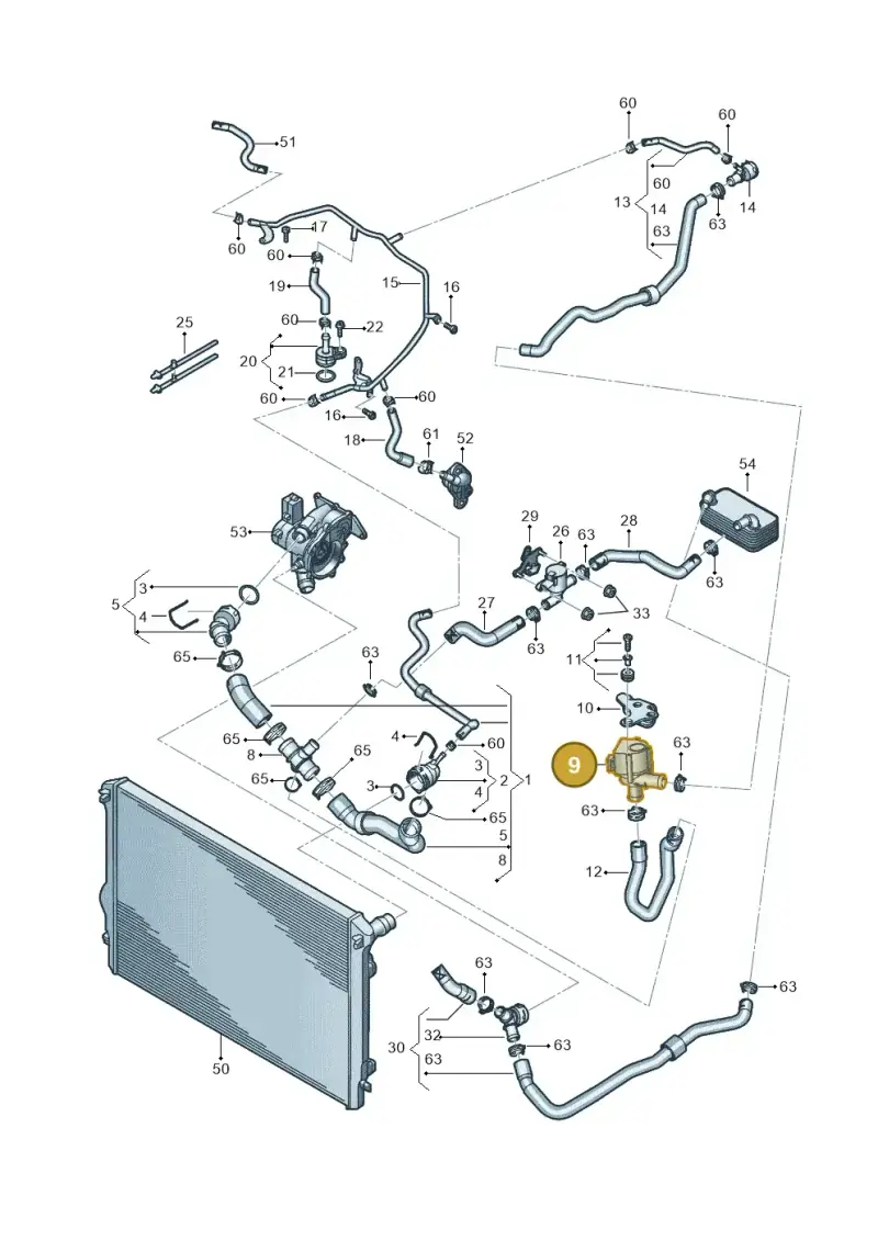 5C0965561 — Volkswagen New Passat (2015-2022) diagram 868121610, position 9