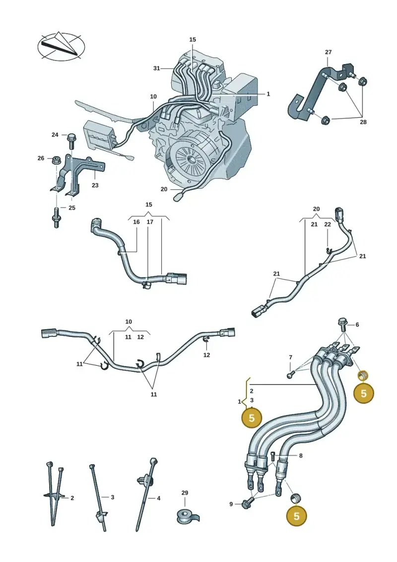 5C0971203A — Volkswagen Multivan (2021-) diagram 5h0970005, position 5