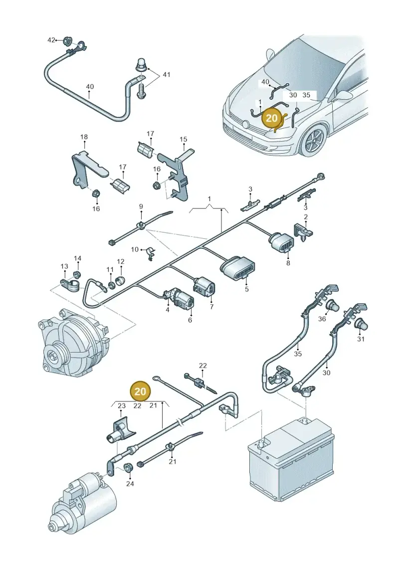 5C0971228M — Volkswagen Jetta 2.0 (2015-2015) diagram 746971010, position 20