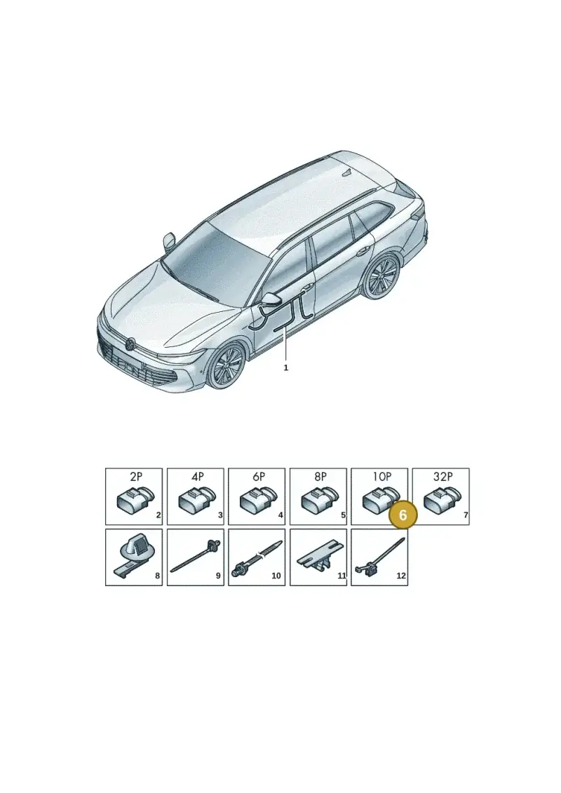 5C0971974 — Volkswagen Passat estate (2023-) diagram 3j0972310, position 6