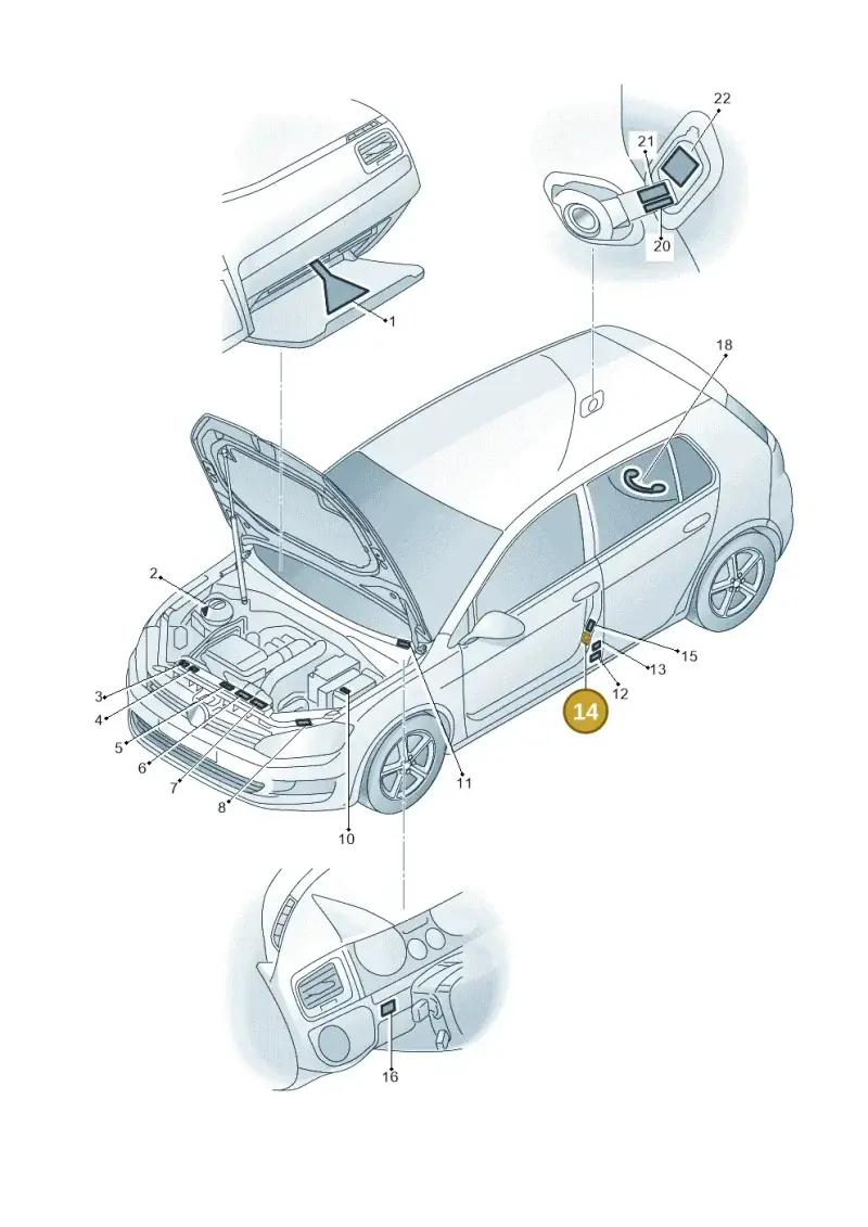 5C5010739M — Volkswagen Golf 1.4 BlueMotion (2012-2017) diagram 746010000, position 14