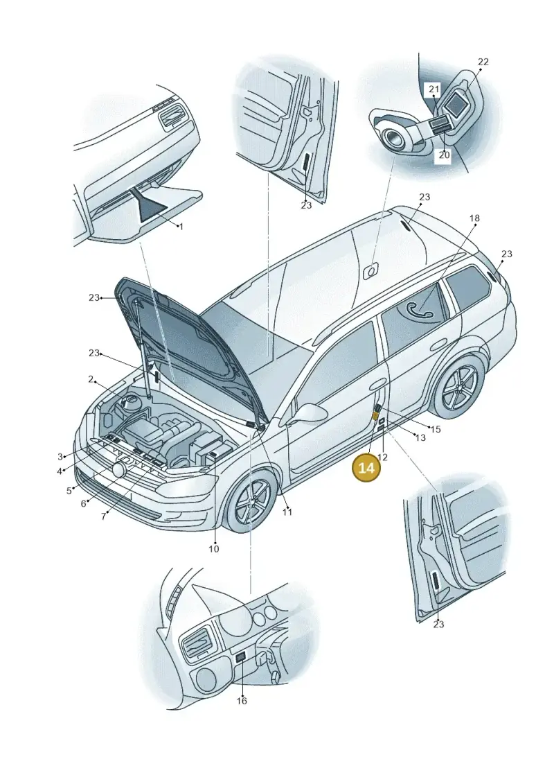 5C5010739P — Volkswagen Golf Estate (2013-2017) diagram 763010000, position 14