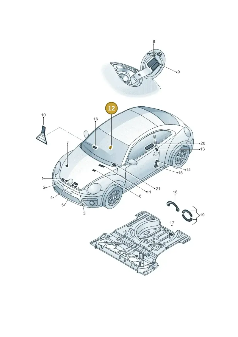 5C5010739Q — Volkswagen New beetle (2011-2016) diagram 801010000, position 12