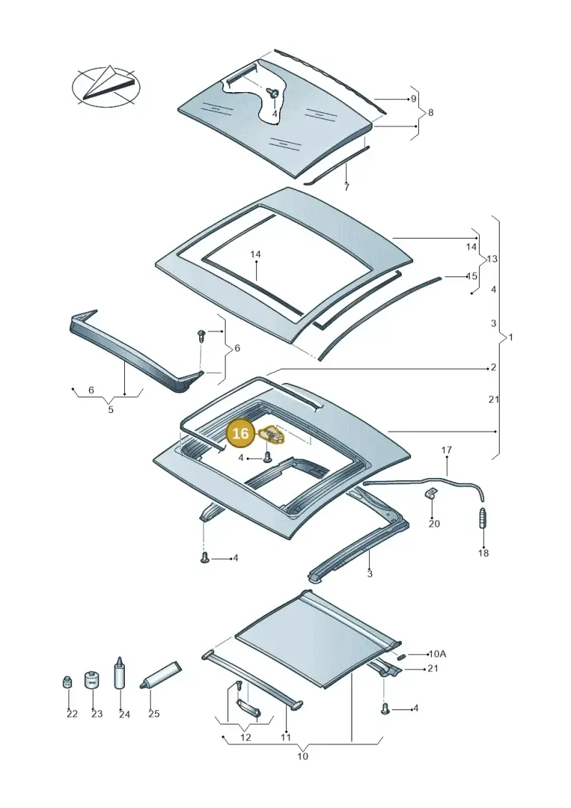 5C5959591B — Volkswagen New beetle (2011-2016) diagram 715877000, position 16