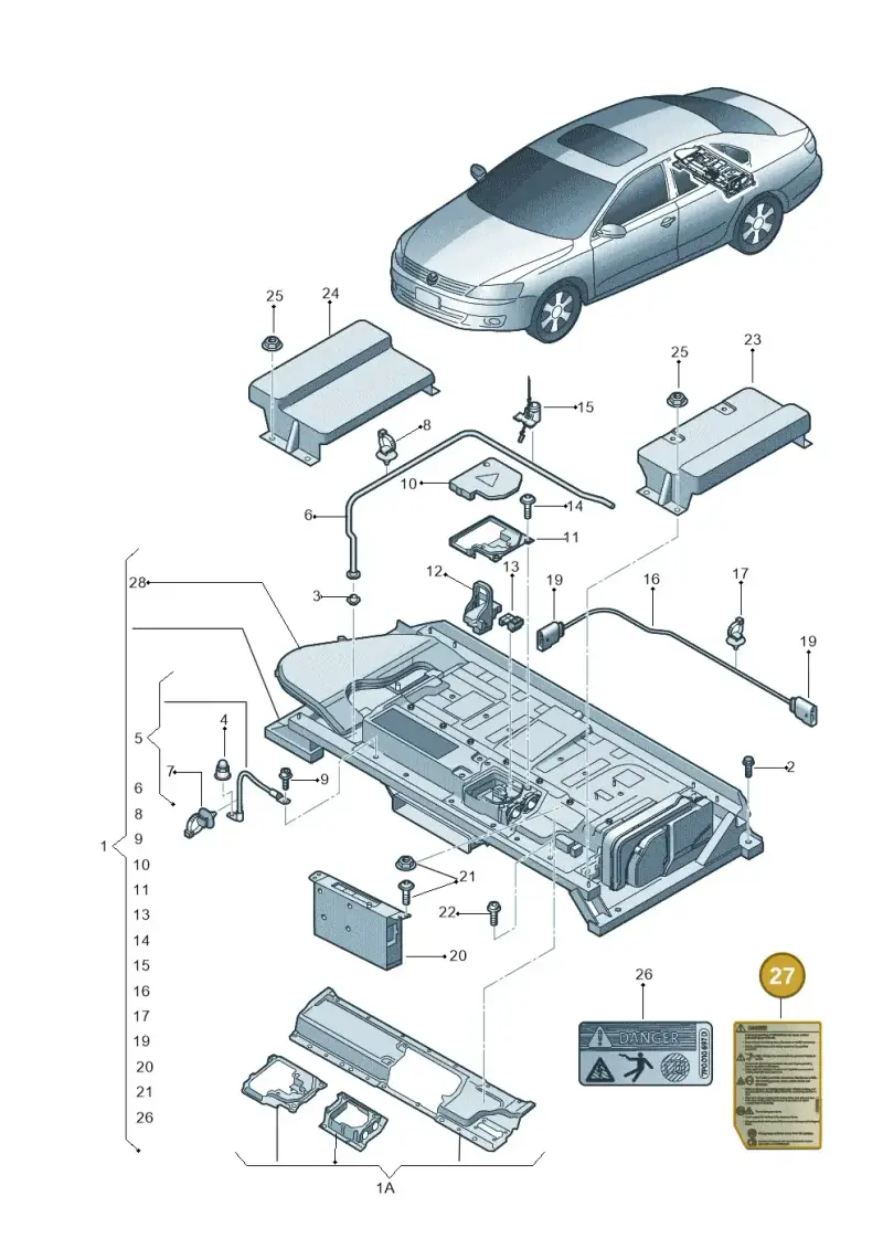 5C6010832 — Volkswagen Jetta (2014-2017) diagram 692915100, position 27