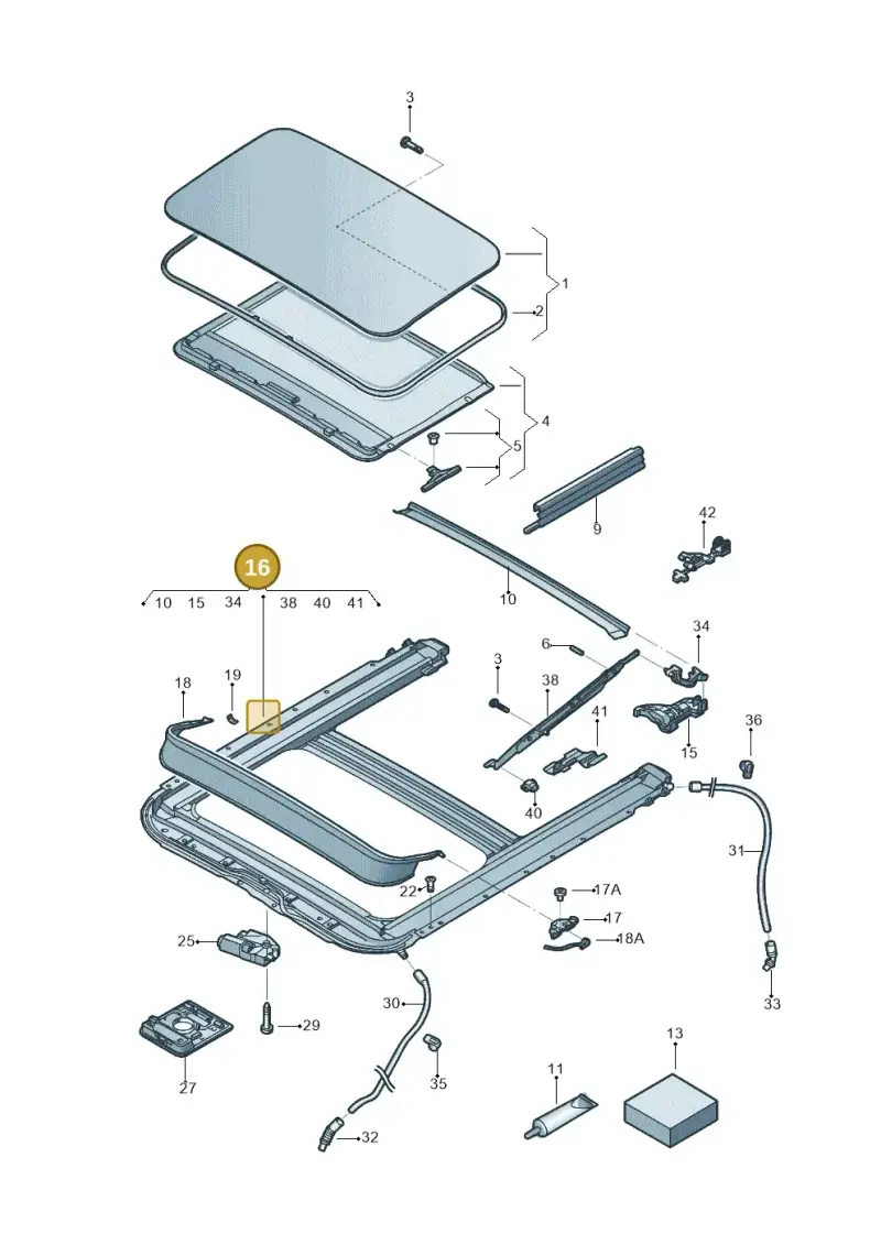 5C6877049A — Volkswagen Jetta (2014-2017) diagram 692877000, position 16