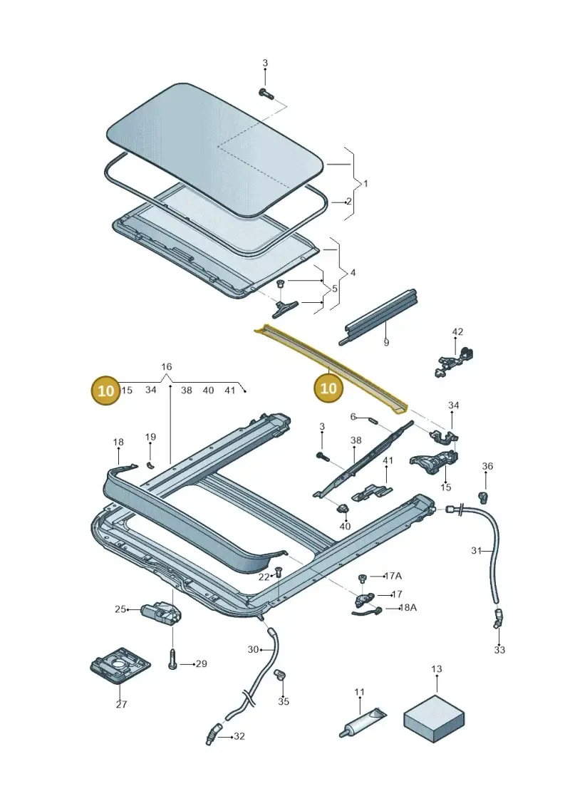 5C6877633A — Volkswagen Jetta (2014-2017) diagram 692877000, position 10