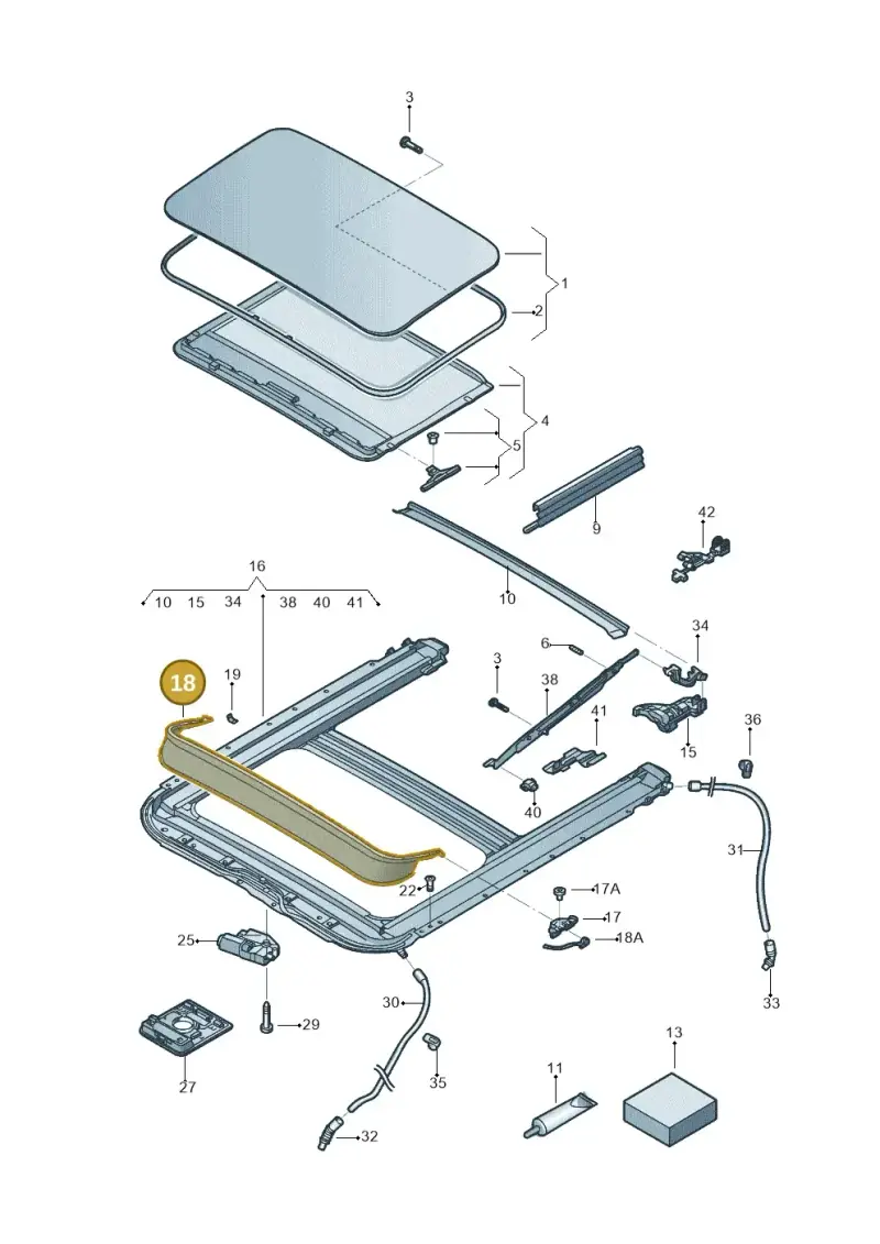5C6877651 — Volkswagen Jetta (2010-2014) diagram 692877000, position 18
