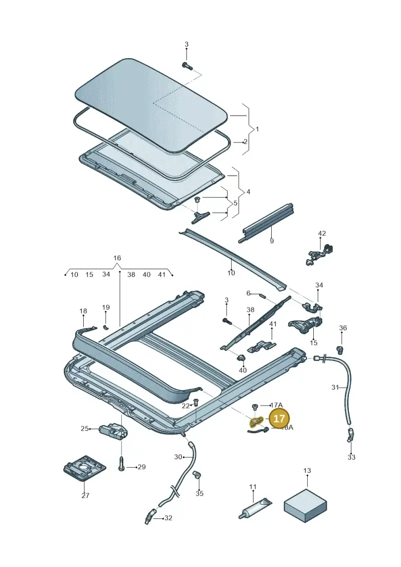 5C6877658 — Volkswagen Jetta (2014-2017) diagram 692877000, position 17