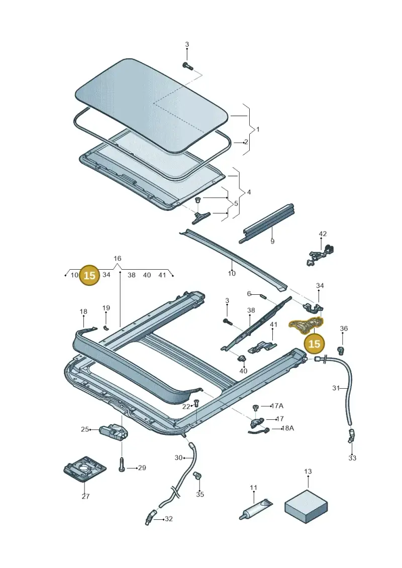 5C6898481 — Volkswagen Jetta (2014-2017) diagram 692877000, position 15