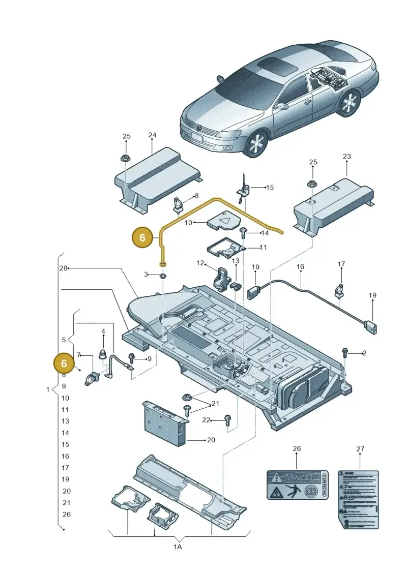 5C6915532 — Volkswagen Jetta (2014-2017) diagram 692915100, position 6