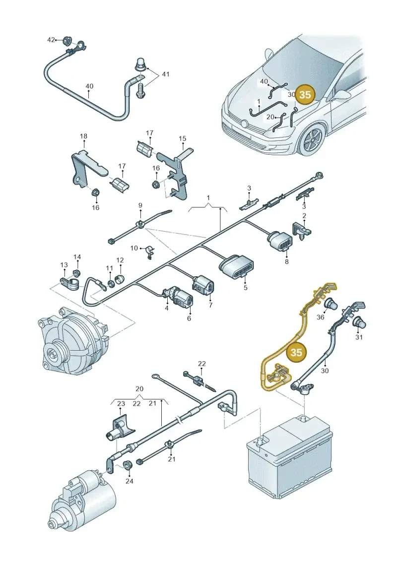 5C6971243A — Volkswagen Jetta (2014-2017) diagram 746971010, position 35