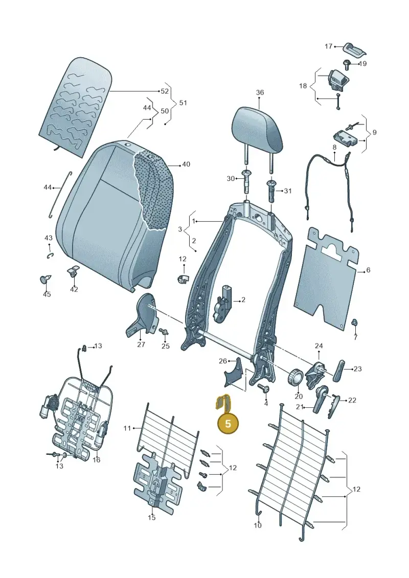 5C6972881 — Volkswagen Golf 2.0 (2016-2020) diagram 746881500, position 5