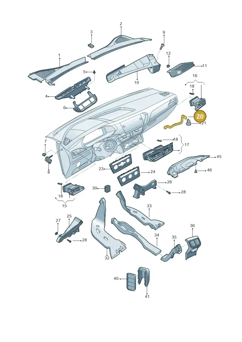 5E0816311 — Volkswagen Taos 1.4 (2021-2023) diagram 588819300, position 20